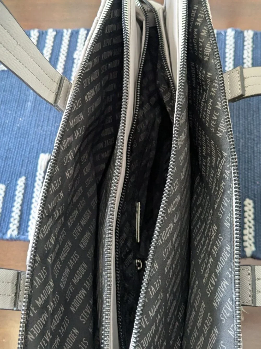Steve Madden Quilted Gray Laptop Bag